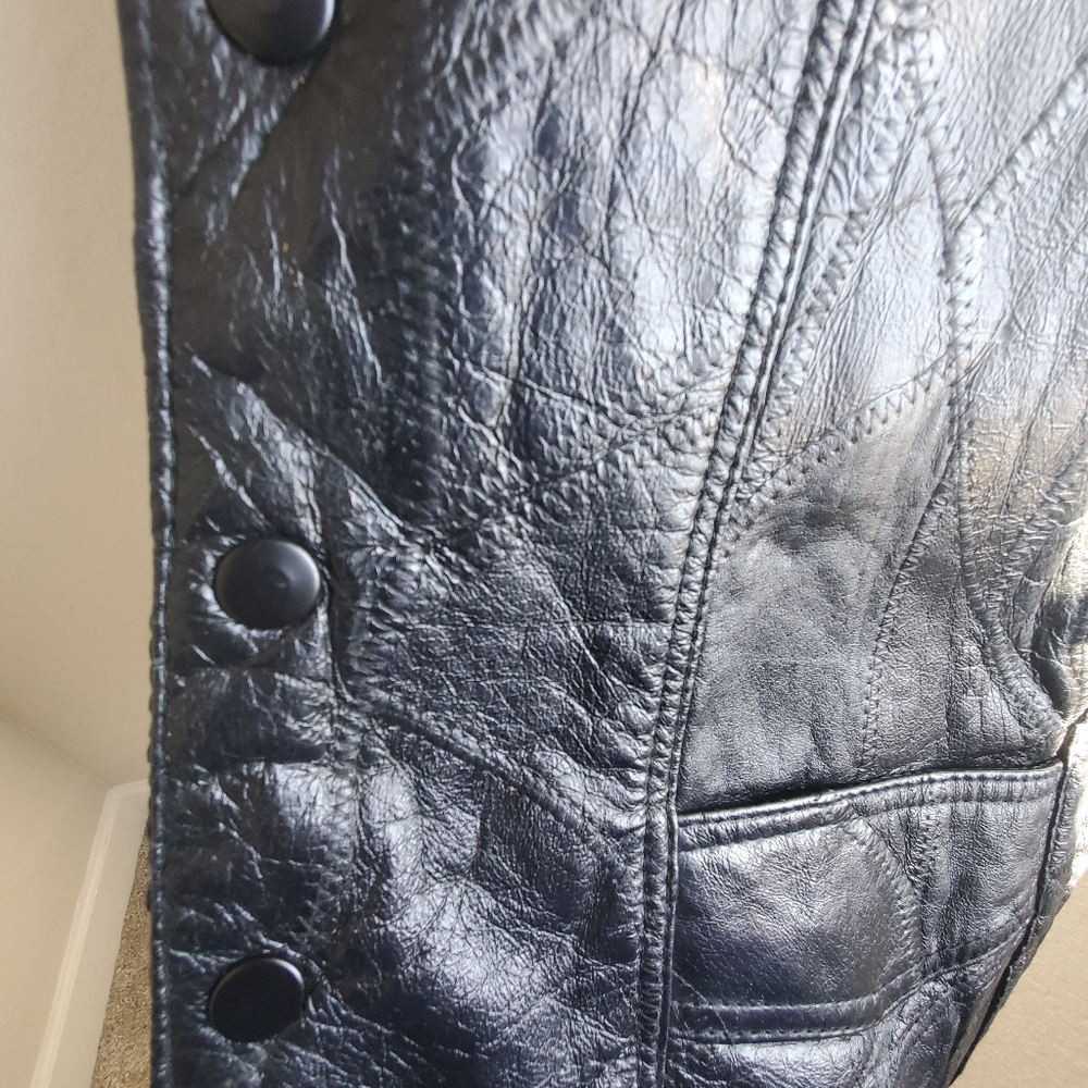 BLACK LEATHER VEST - Picture 4 of 4